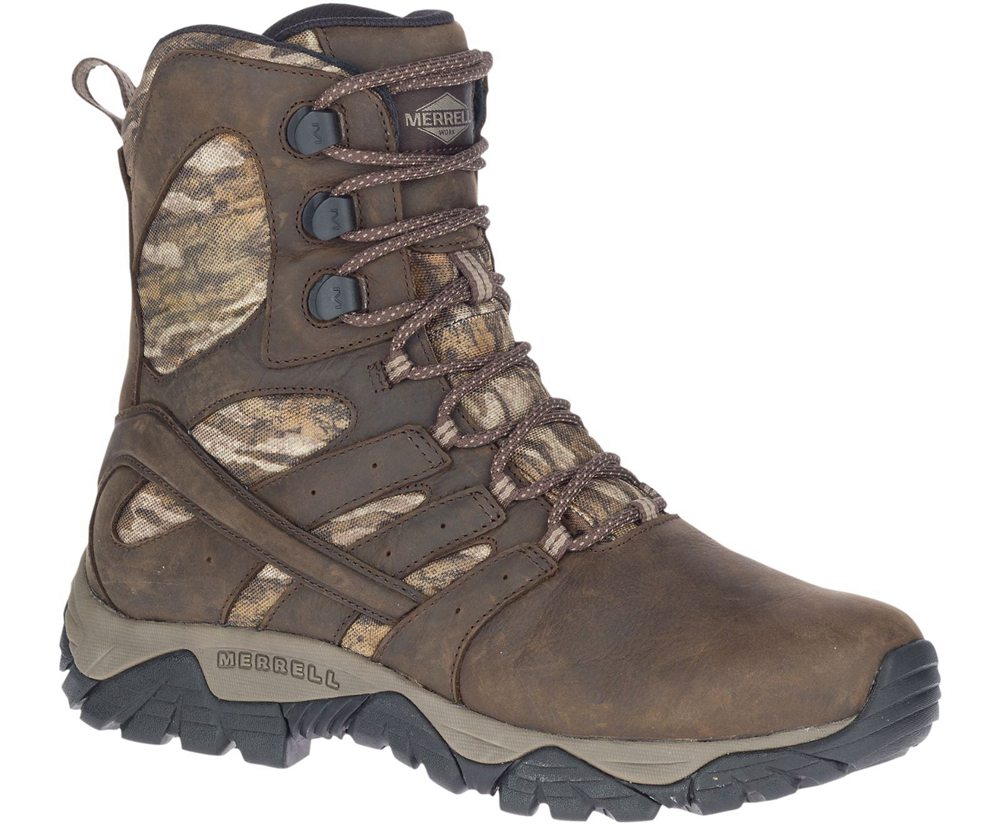 Kozaki Merrell Męskie Brązowe - Moab Timber 8\" Waterproof Sr - 386471-WQA